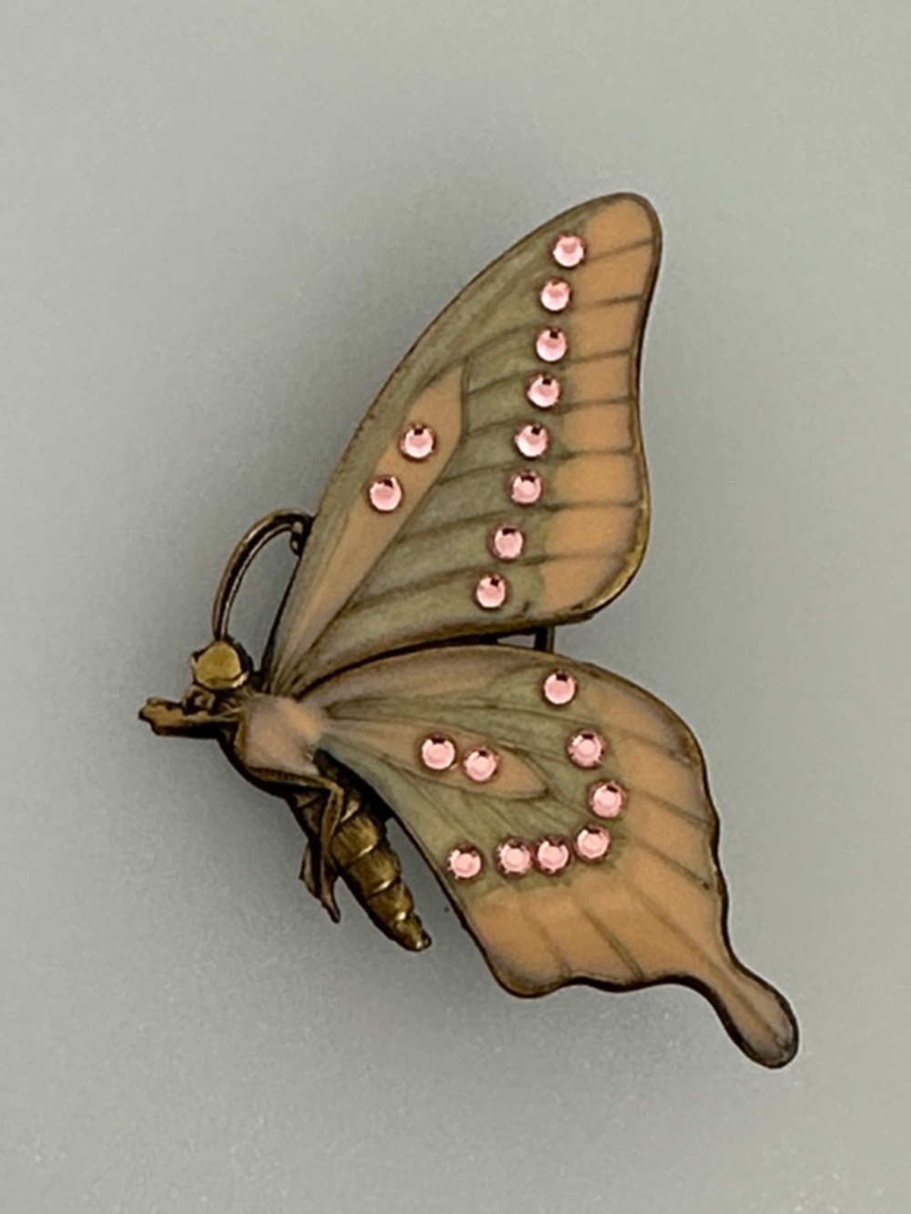 ANNE KOPLIK DESIGNS Pink Crystal Butterfly Brooch